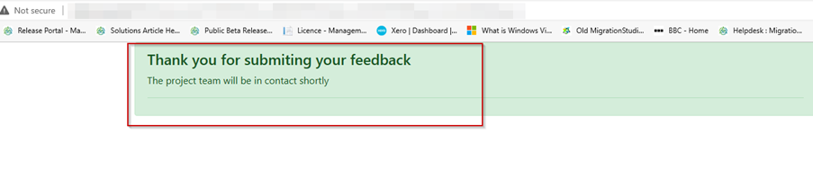 Feedback message to the End-User Feedback message back to the End-user
